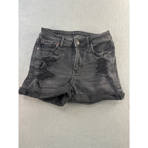 American Eagle hi rise shortie black size 0 - Picture 1 of 9